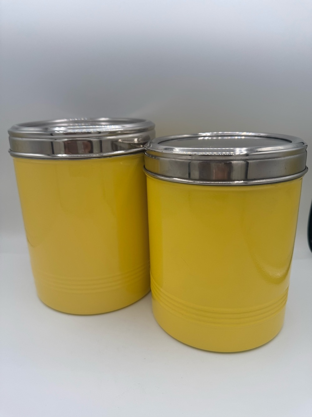 VTG Stainless Canister Set Nesting Kitchen Storage Mid Century